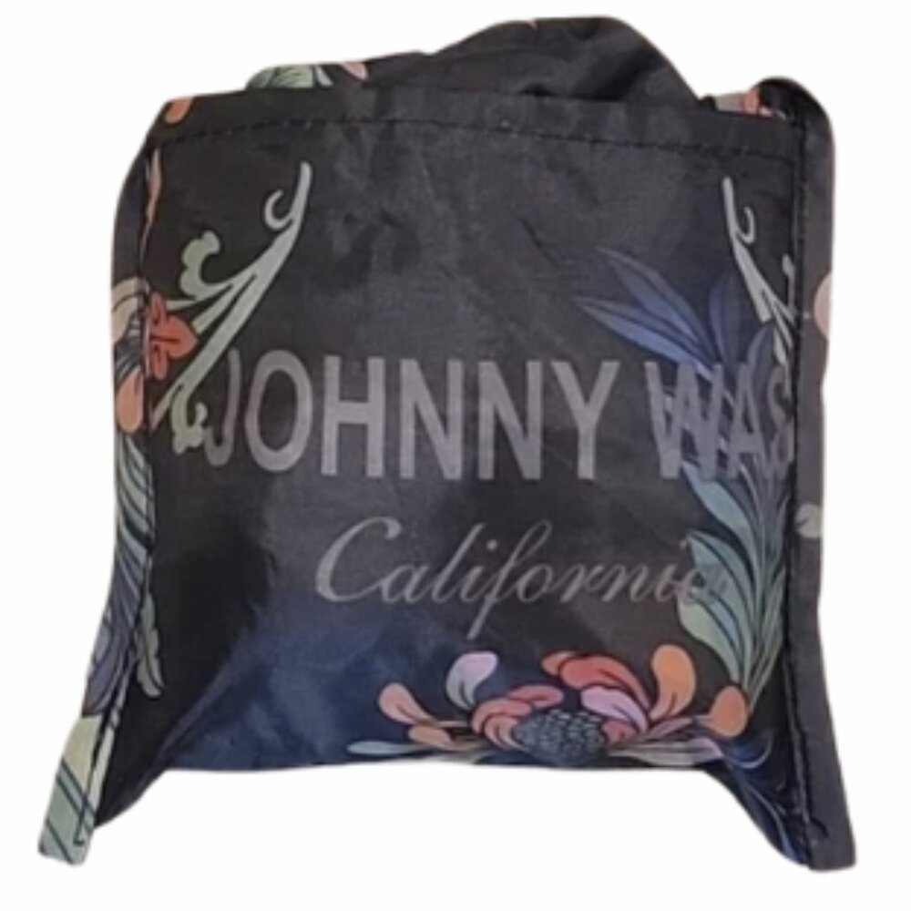 Johnny Was Reusable Tote Bag, Packable Nylon Shopping Bag, Multicolor Floral - Picture 7 of 9